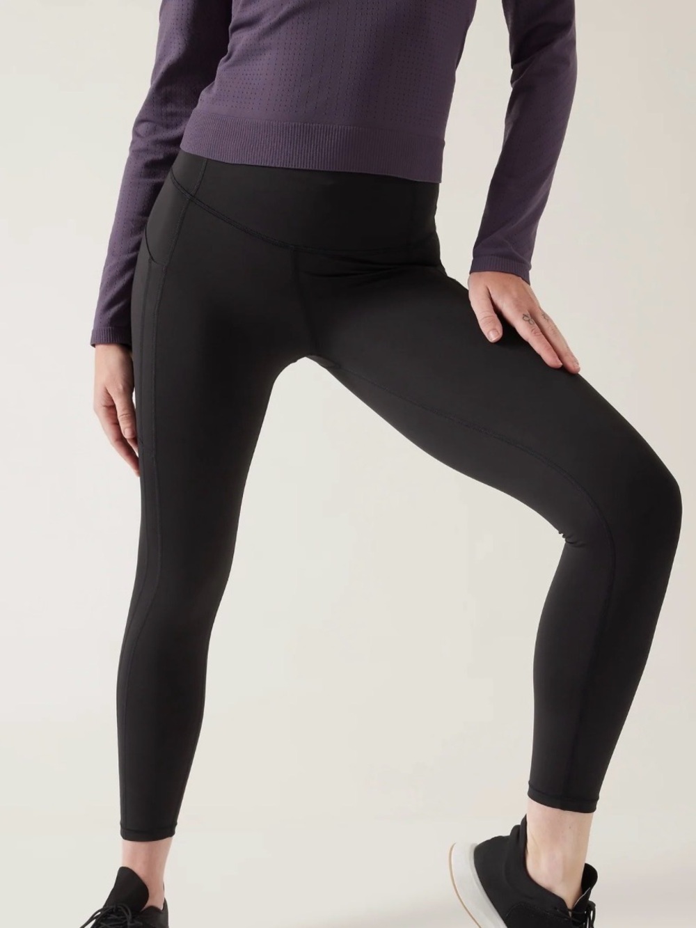 Athleta Ultimate Stash 7/8 Leggings Black XS Like New SuperSonic Compressive